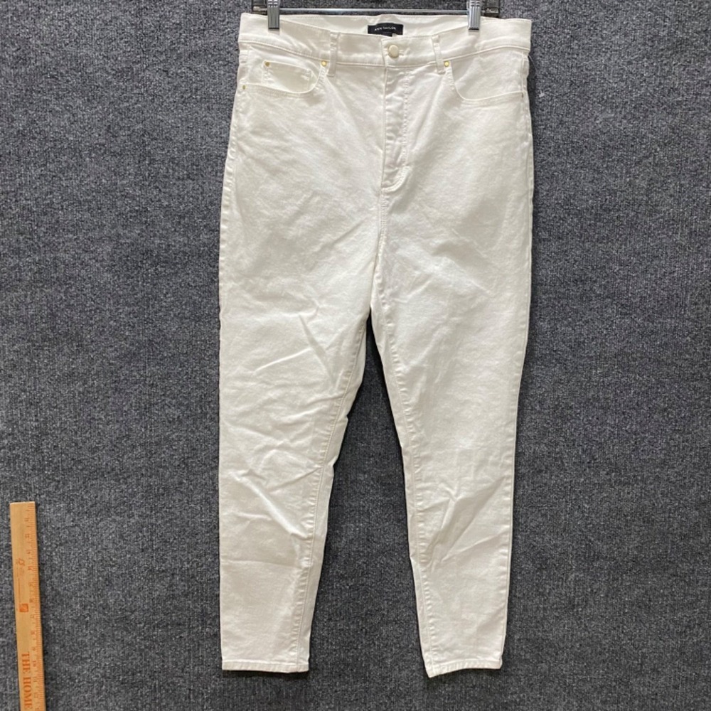 Ann Taylor the Skinny Jeans Womens 12 Solid White Stretch Denim Pants